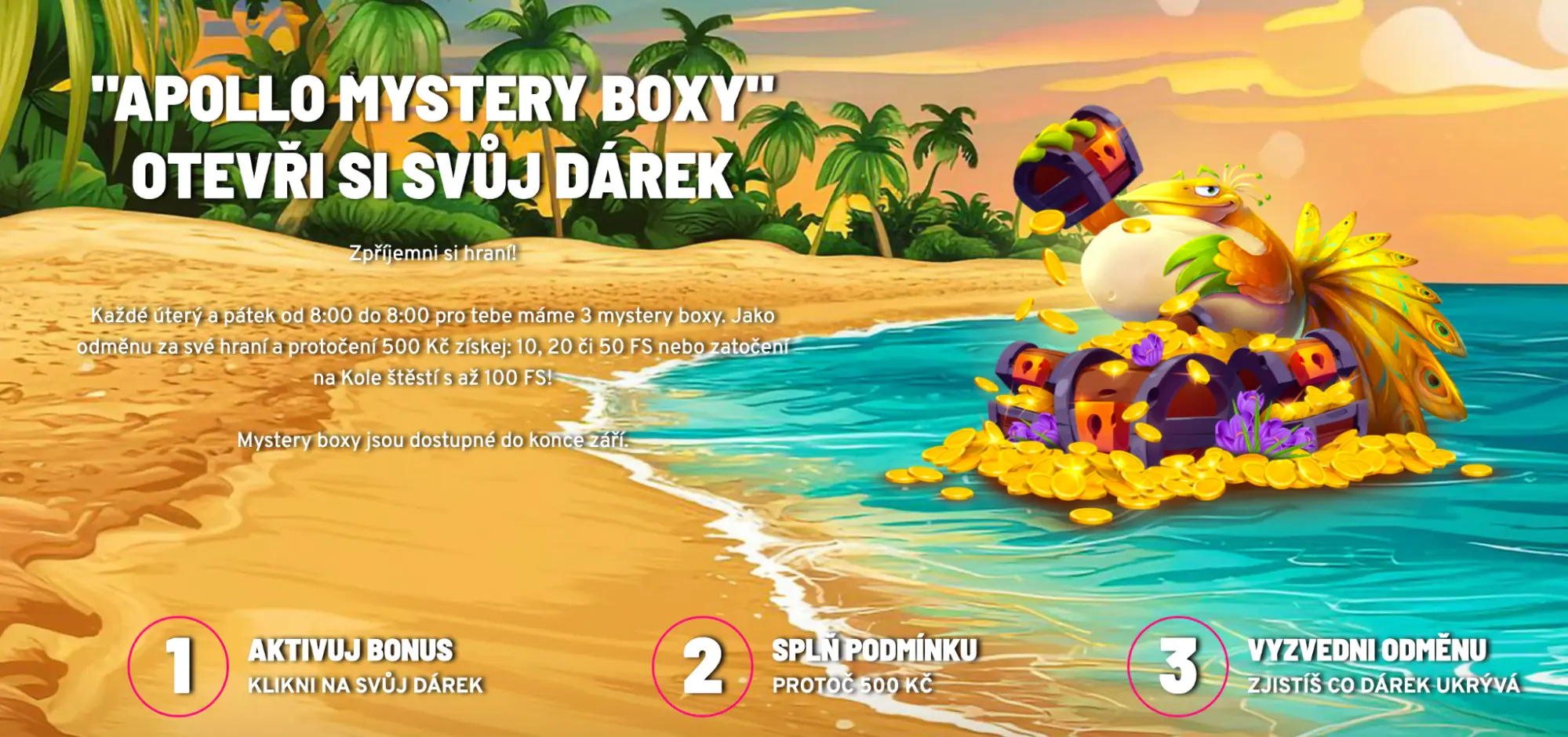Apollo Games – promo akce Apollo Mystery Boxy s odměnami až 100 free spinů