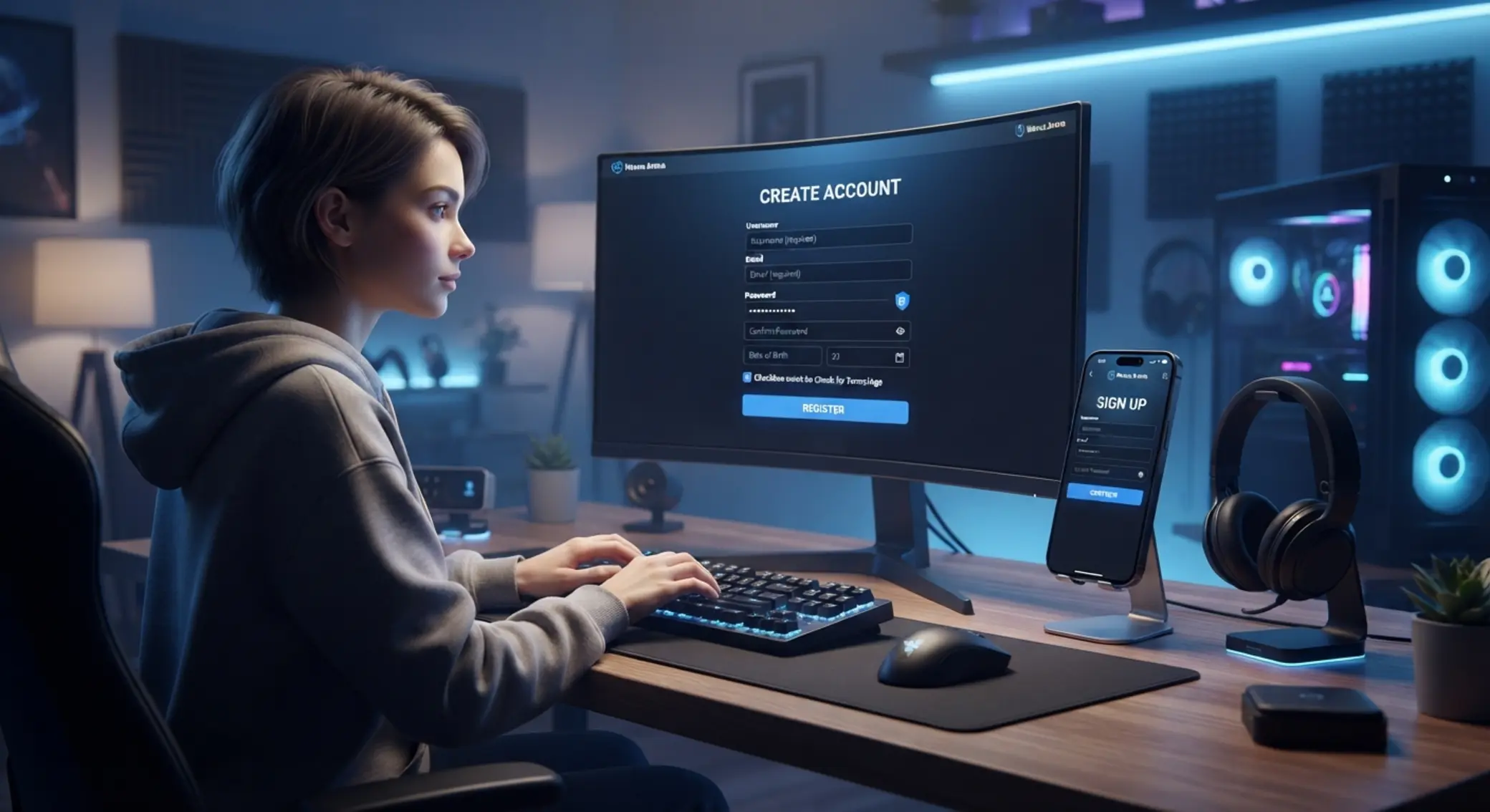 Registrace a první přihlášení do online herního účtu